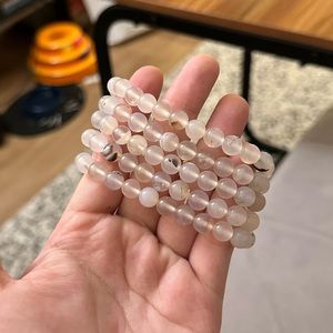 White Flower Agate stretchy bracelet - 8 mm